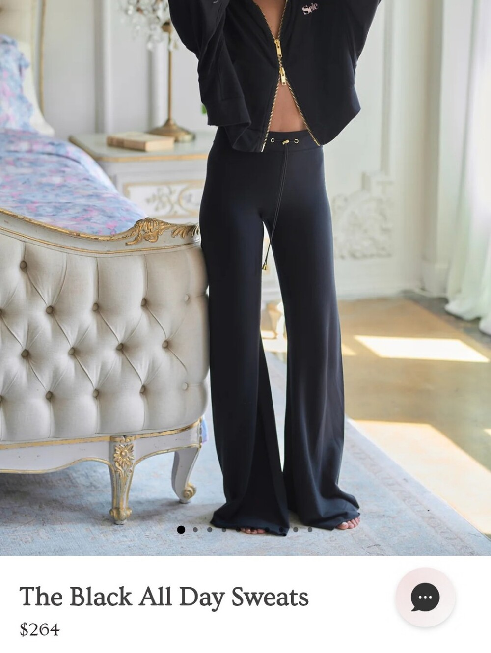 Selkie All Day Sweats Black Knit Pants Size S NWT